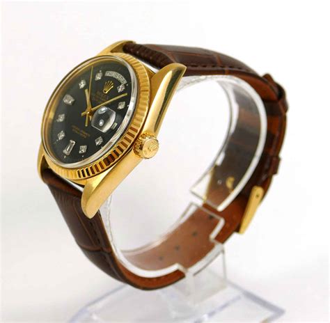 rolex diamond dial president leather alligator strap|rolex watches for sale.